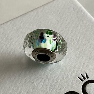 Pandora Faceted Glass Floral Charm Bead in Green, Blue & Purple